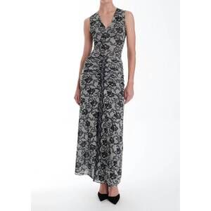 NEW KARINA GRIMALDI pilar lace print maxi dress in black